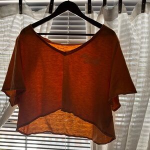 Aerie Burnt Orange V-Neck Crop Top